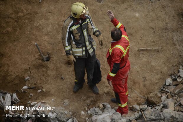 Residential building collapse in SW Tehran