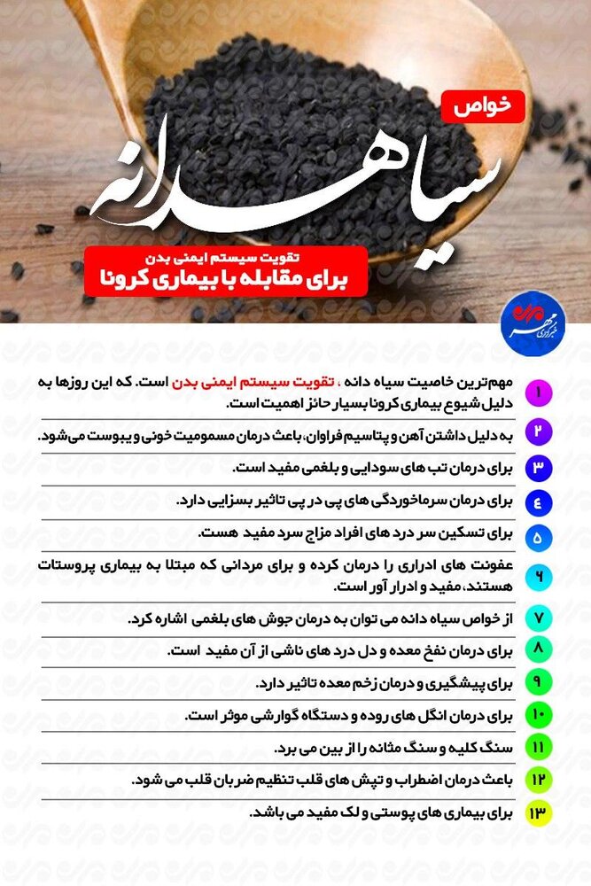 خبرگزاری مهر | اخبار ایران و جهان | Mehr News Agency - خواص سیاه دانه برای  مقابله با بیماری کرونا