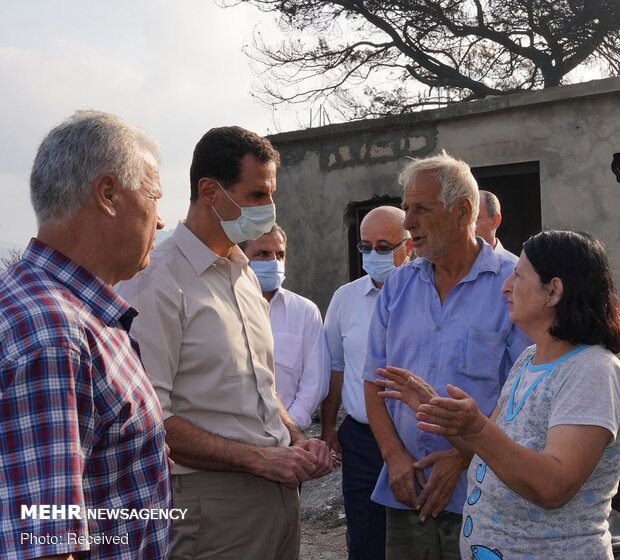 Suriye lideri Esad'dan yangın bölgesine ziyaret