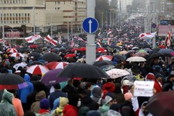 بازداشت دست کم ۳۰ معترض در راهپیمایی روز شنبه در پایتخت بلاروس