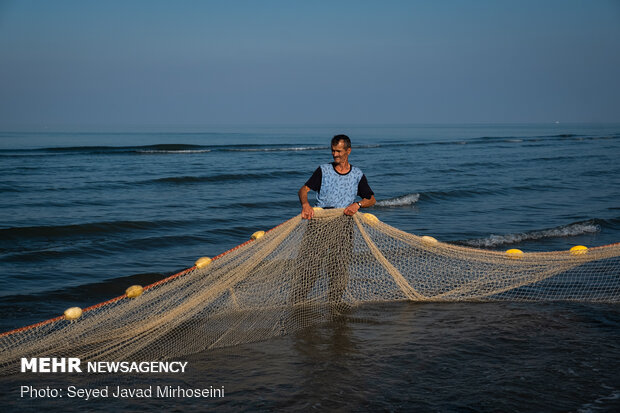 Hazar Denizi'nde balıkçıların "ağ mesaisi" başladı