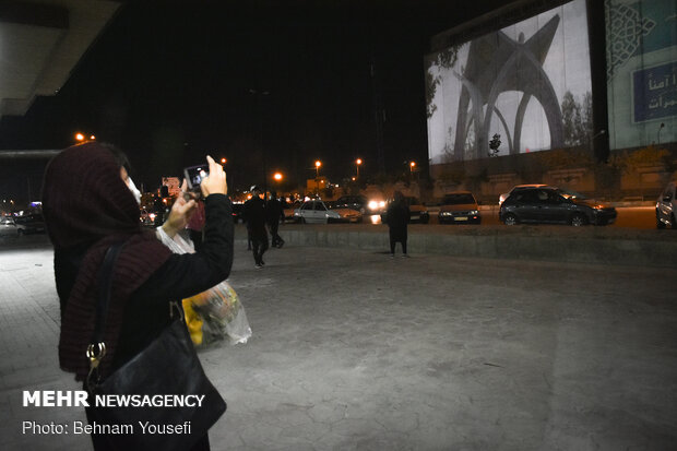 Video-mapping projection staged at Arak municipality building
