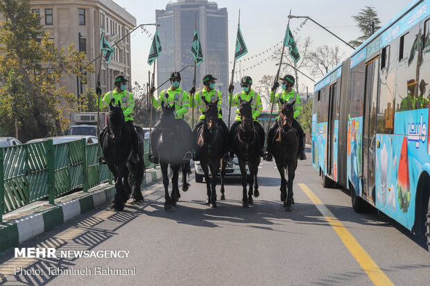 “Mounted Police Horse” parades on Tehran’s Vali-e Asr Ave.