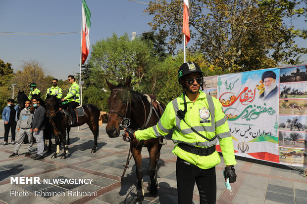 “Mounted Police Horse” parades on Tehran’s Vali-e Asr Ave.