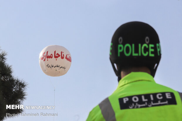 “Mounted Police Horse” parades on Tehran’s Vali-e Asr Ave.