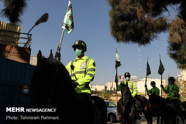 “Mounted Police Horse” parades on Tehran’s Vali-e Asr Ave.