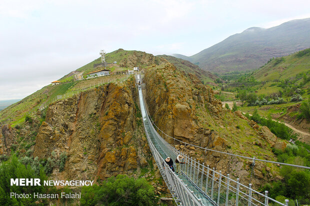 ME longest glass suspension bridge in Ardabil