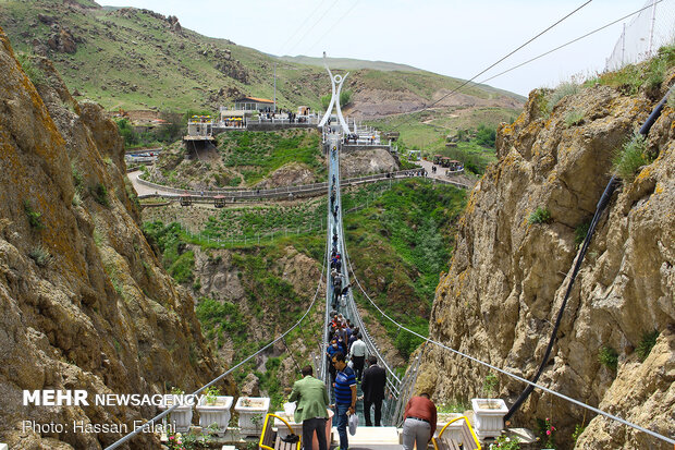 ME longest glass suspension bridge in Ardabil