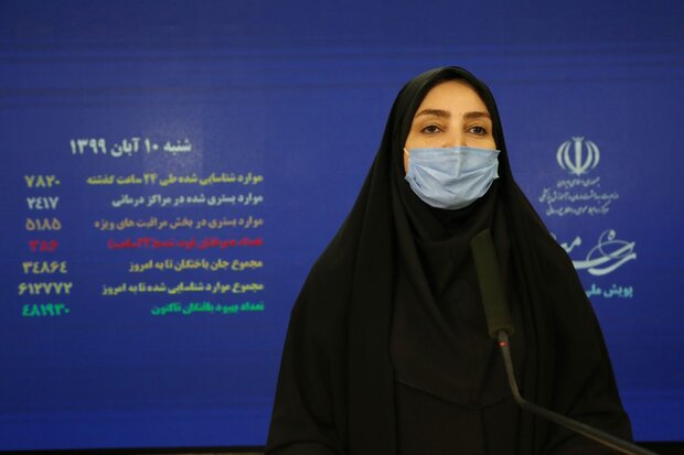 عدد الاصابات بفیروس کورونا في إيران يبلغ لغایة الیوم نحو 960 الف حالة