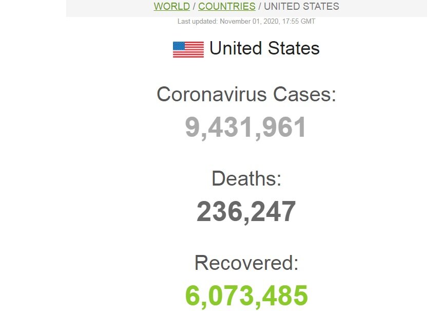 شمار قربانیان کرونا در آمریکا از ۲۳۶ هزار نفر فراتر رفت