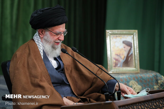 Ayatollah Khamenei delivering live speech