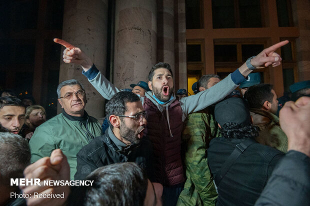 Scenes of protests in Armenian Parliament