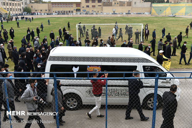 مراسم تشییع پیکر مرحوم محمود یاوری سرمربی اسبق تیم‌ ملی فوتبال - اصفهان