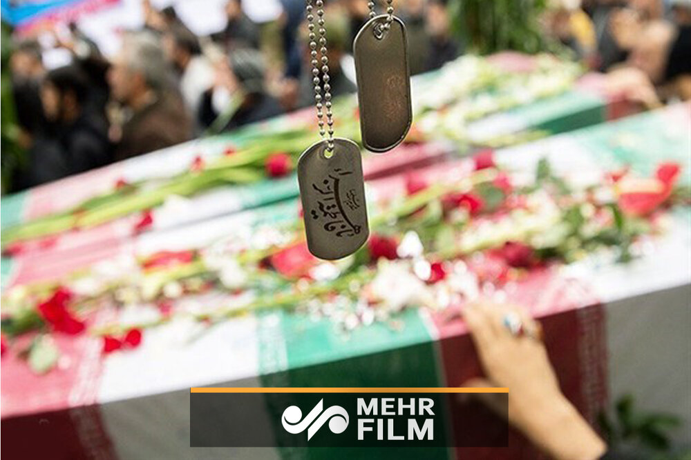 مراسم تشییع پیکر شهیدان پرافتخار مرزبانی در محوطه هنگ مرزی ارومیه