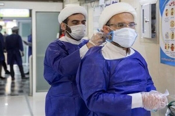 حضور روحانیون و جهادگران در بخش کرونایی بیمارستان‌های کرمانشاه