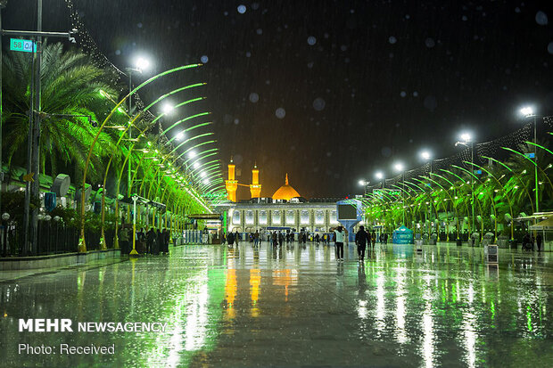 Autumn rain falls in Bein Al-Haramain