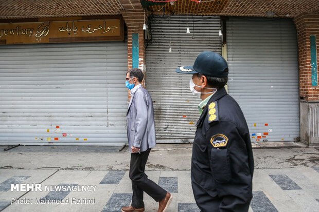 اجرای محدودیت های کرونایی در بازار تهران