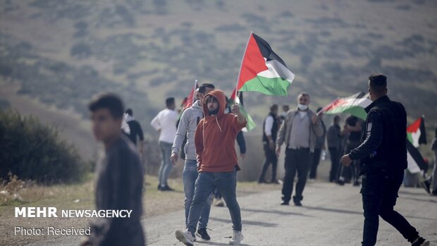 حمله ارتش صهیونیستی به راهپیمایی فلسطینی‌ها علیه طرح «الحاق»