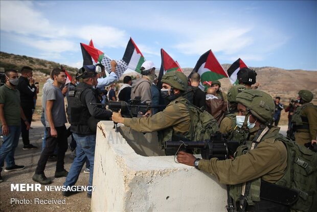 حمله ارتش صهیونیستی به راهپیمایی فلسطینی‌ها علیه طرح «الحاق»