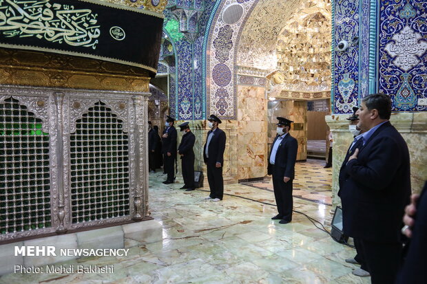 Hazrat Masoumeh holy shrine in Qom blanketed in black