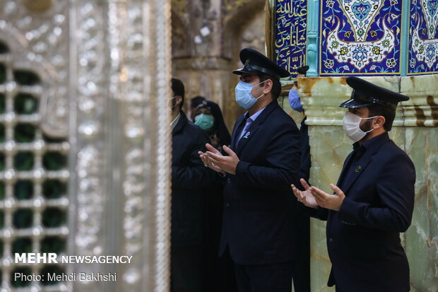 Hazrat Masoumeh holy shrine in Qom blanketed in black