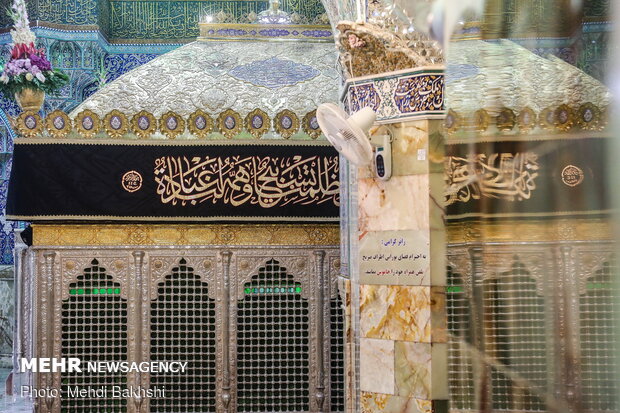 Hazrat Masoumeh holy shrine in Qom blanketed in black