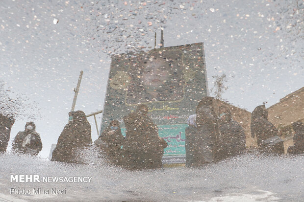 مراسم وداع با پیکر« عبدالرسول نایبی» شهید مدافع سلامت تبریز