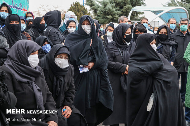 مراسم وداع با پیکر« عبدالرسول نایبی» شهید مدافع سلامت تبریز