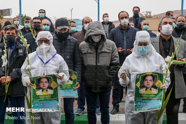 مراسم وداع با پیکر« عبدالرسول نایبی» شهید مدافع سلامت تبریز