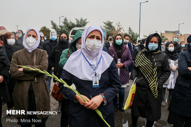 مراسم وداع با پیکر« عبدالرسول نایبی» شهید مدافع سلامت تبریز