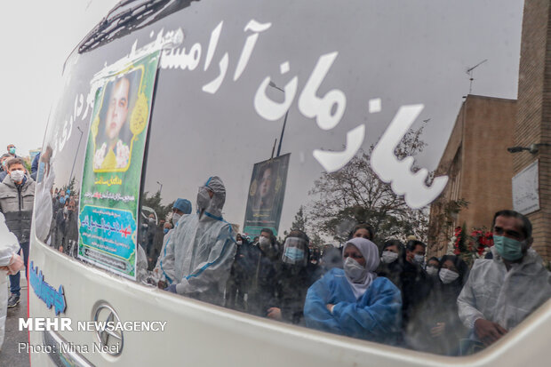 مراسم وداع با پیکر« عبدالرسول نایبی» شهید مدافع سلامت تبریز