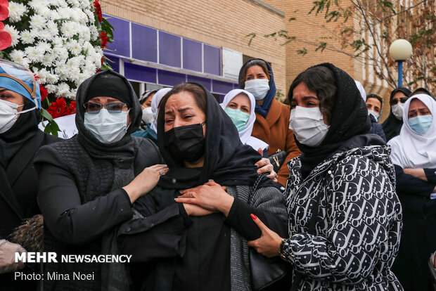 مراسم وداع با پیکر« عبدالرسول نایبی» شهید مدافع سلامت تبریز