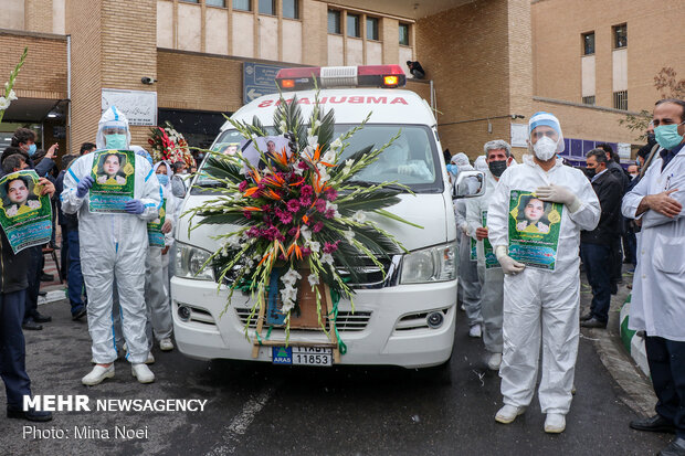 مراسم وداع با پیکر« عبدالرسول نایبی» شهید مدافع سلامت تبریز