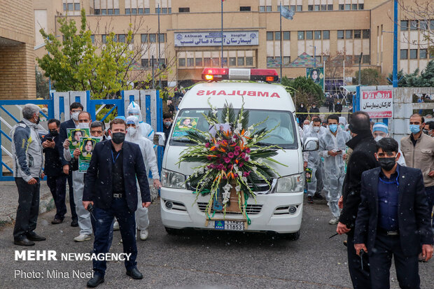 مراسم وداع با پیکر« عبدالرسول نایبی» شهید مدافع سلامت تبریز