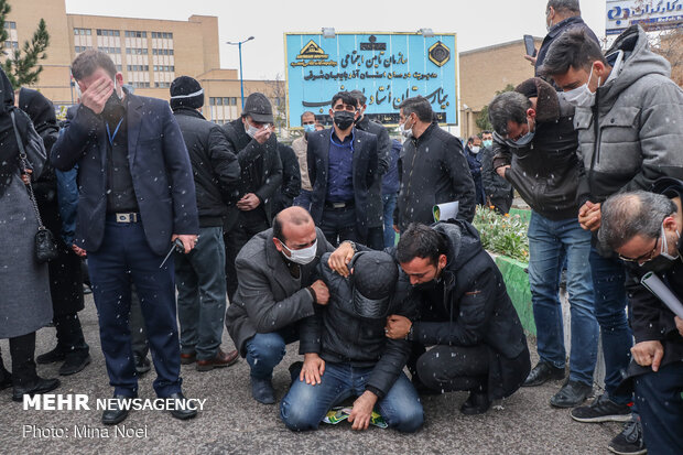 مراسم وداع با پیکر« عبدالرسول نایبی» شهید مدافع سلامت تبریز