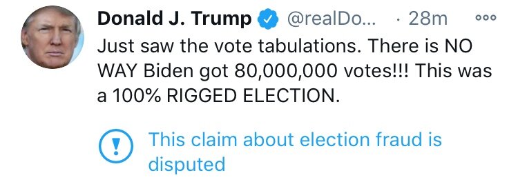 ترامپ: محال است بایدن ۸۰ میلیون رای جمع کرده باشد