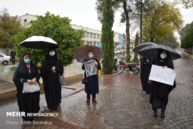 تجمع اعتراضی دانشجویان شیراز در پی ترور محسن فخری زاده دانشمند هسته‌ای کشور