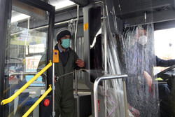 Disinfecting public transportation fleet in Gorgan