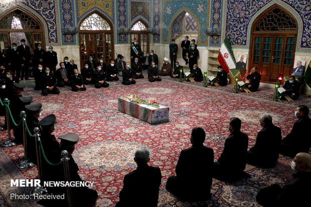 Tawaf ceremony of Martyr Fakhrizadeh in Imam Reza holy shrine