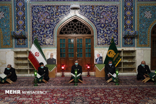 Tawaf ceremony of Martyr Fakhrizadeh in Imam Reza holy shrine