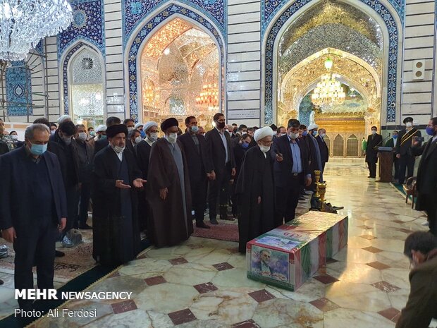 Mart. Fakhrizadeh funeral process. in Hazrat Masoumeh shrine