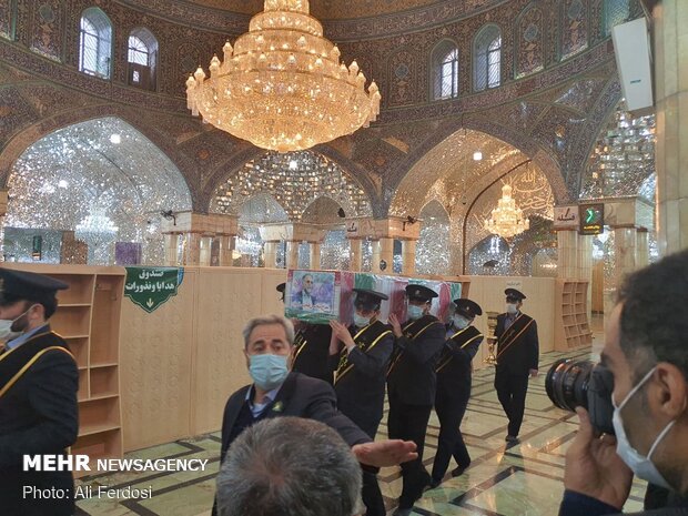 Mart. Fakhrizadeh funeral process. in Hazrat Masoumeh shrine