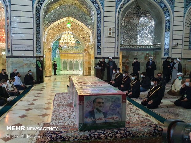 Mart. Fakhrizadeh funeral process. in Hazrat Masoumeh shrine