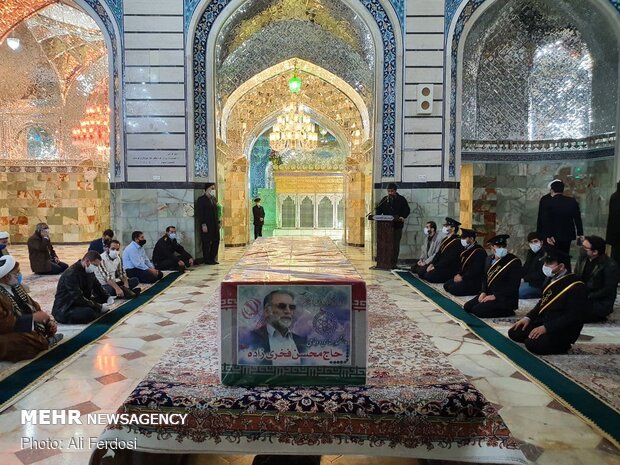 Mart. Fakhrizadeh funeral process. in Hazrat Masoumeh shrine