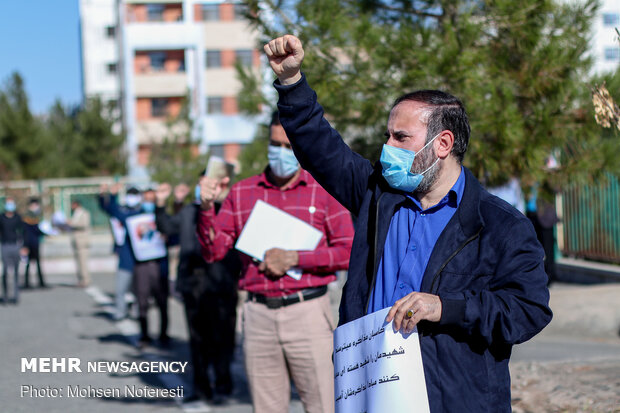 تجمع اعتراض‌آمیز طلاب ودانشجویان بیرجندی‌ درپی ترور شهیدفخری زاده