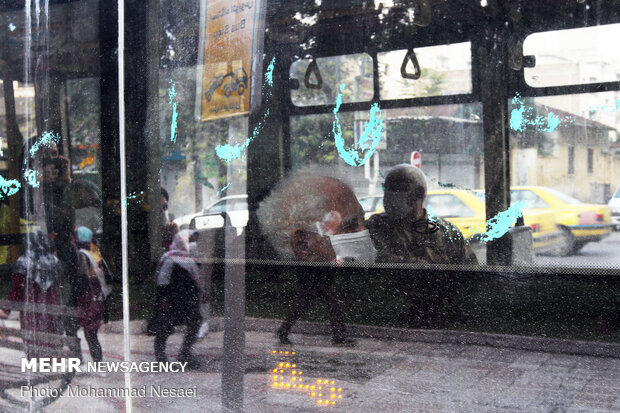 Disinfecting public transportation fleet in Gorgan
