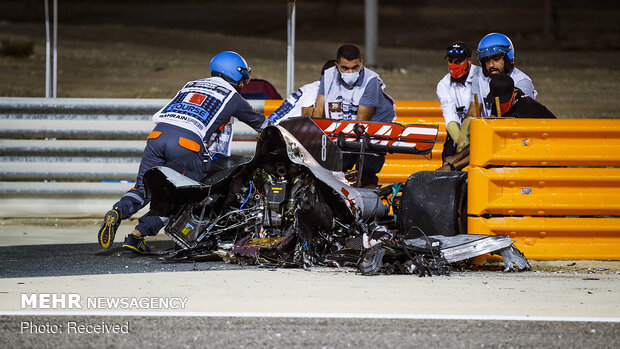 تصادف وحشتناک راننده فرمول یک در مسابقات بحرین