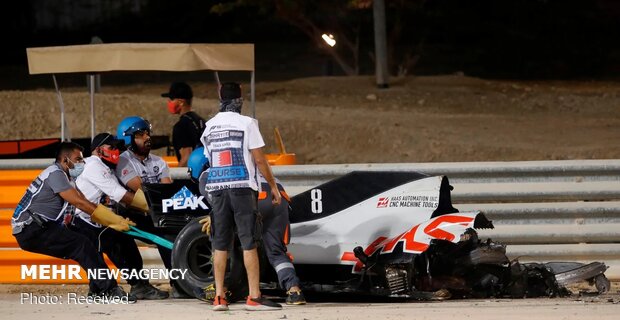تصادف وحشتناک راننده فرمول یک در مسابقات بحرین