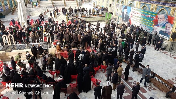 آیین خاکسپاری دانشمند شهید محسن فخری زاده