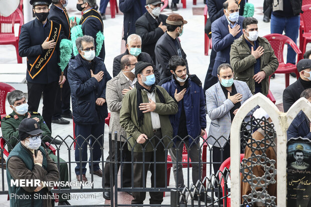 آیین خاکسپاری دانشمند شهید محسن فخری زاده